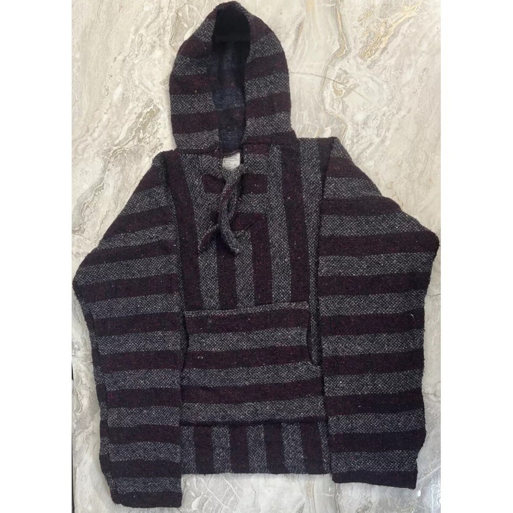 Artesenias Vega Womens Hippie Rug Multicolored Hoodie Baja Size XL